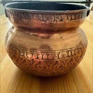 Vintage Handmade Copper Bucket - Rustic Farmhouse Dekor